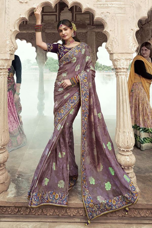 Picture of  Spectacular Silk Designer Saree for Wedding and Reception