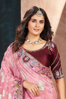 Picture of   Flamboyant Silk Designer Saree for Wedding and Reception