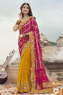 Picture of  Outstanding Silk Designer Saree for Haldi, Wedding and Reception