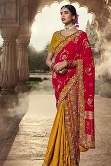 Picture of  Fascinating Silk Designer Saree for Haldi, Wedding and Reception