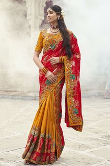 Picture of  Striking Silk Designer Saree for Wedding and Reception