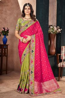 Picture of  Creative Silk Designer Saree for Wedding and Reception