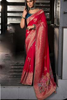 Picture of  Astounding Soft Dola Viscose Silk Designer Saree for Wedding and Reception