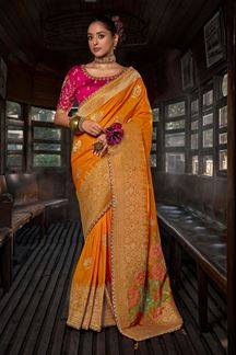 Picture of  Impressive Soft Dola Viscose Silk Designer Saree for Wedding and Reception