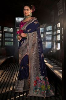 Picture of  Magnificent Soft Dola Viscose Silk Designer Saree for Wedding and Reception