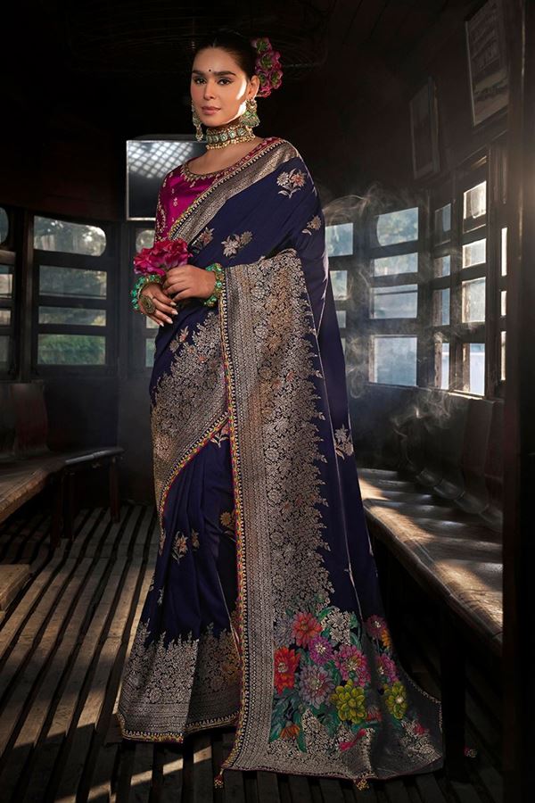 Picture of  Magnificent Soft Dola Viscose Silk Designer Saree for Wedding and Reception