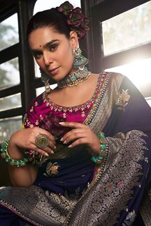 Picture of  Magnificent Soft Dola Viscose Silk Designer Saree for Wedding and Reception
