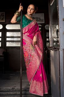 Picture of  Exquisite Soft Dola Viscose Silk Designer Saree for Wedding and Reception