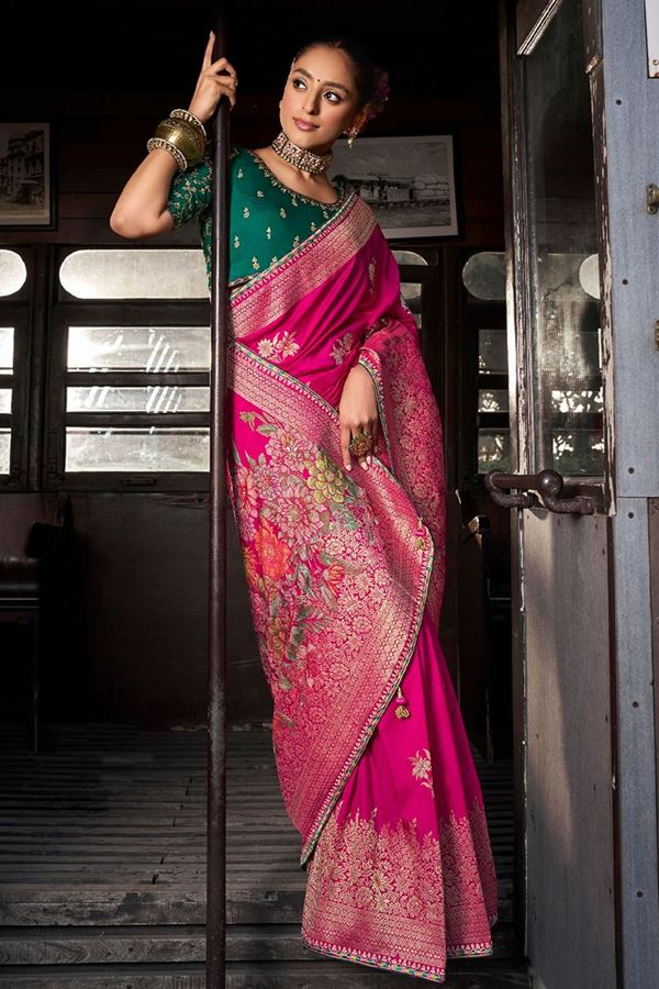 Picture of  Exquisite Soft Dola Viscose Silk Designer Saree for Wedding and Reception