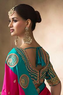 Picture of  Charismatic Pure Satin Silk Designer Saree for Engagement, Wedding, and Reception