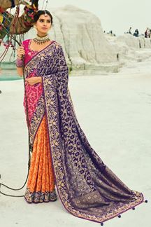Picture of  Royal Pure Georgette Designer Saree for Reception, Sangeet, and Parties