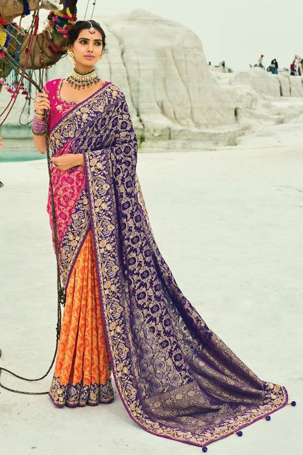 Picture of  Royal Pure Georgette Designer Saree for Reception, Sangeet, and Parties