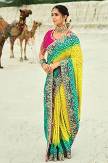 Picture of  Exuberant Pure Georgette Designer Saree for Reception, Sangeet, and Parties