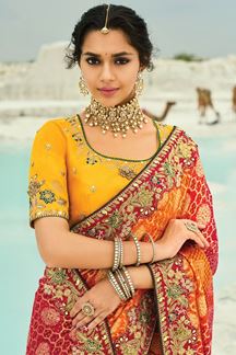 Picture of  Marvelous Pure Georgette Designer Saree for Reception, Sangeet, and Parties