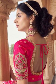 Picture of  Exuberant Parrot Green and Pink Designer Wedding Lehenga Choli for Wedding and Reception