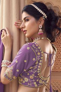 Picture of  Pretty Purple Designer Wedding Lehenga Choli for Wedding and Reception