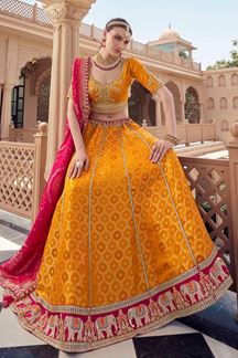 Picture of  Surreal Orange Designer Wedding Lehenga Choli for Wedding and Reception