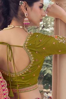 Picture of  Royal Mehendi Green Designer Wedding Lehenga Choli for Mehendi, Wedding, and Reception
