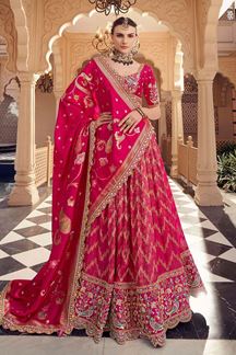 Picture of  Aesthetic Pink Designer Wedding Lehenga Choli for Wedding and Reception