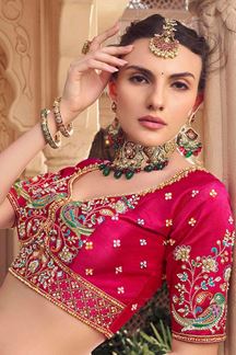 Picture of  Aesthetic Pink Designer Wedding Lehenga Choli for Wedding and Reception