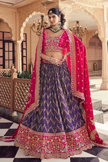 Picture of  Enticing Purple and Pink Designer Wedding Lehenga Choli for Wedding and Reception