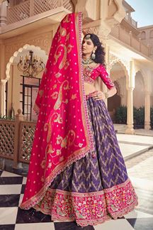 Picture of  Enticing Purple and Pink Designer Wedding Lehenga Choli for Wedding and Reception