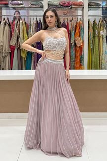 Picture of  Beautiful Net Designer Indo-Western Lehenga Choli for Engagement and Reception