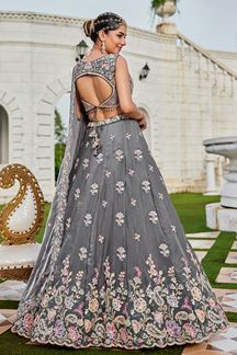 Picture of  Heavenly Tissue Designer Indo-Western Lehenga Choli for Engagement and Reception