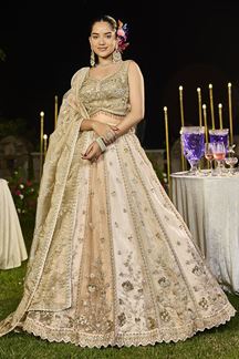 Picture of  Classy Satin Silk Designer Indo-Western Lehenga Choli for Engagement and Reception