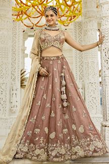Picture of  Trendy Satin Silk Designer Indo-Western Lehenga Choli for Engagement and Reception