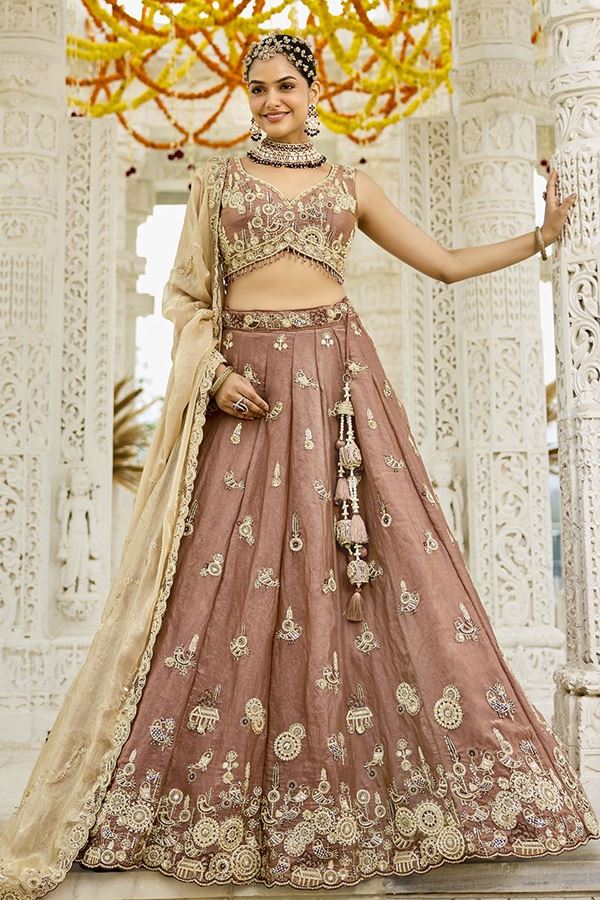 Picture of  Trendy Satin Silk Designer Indo-Western Lehenga Choli for Engagement and Reception