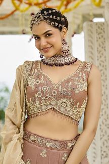 Picture of  Trendy Satin Silk Designer Indo-Western Lehenga Choli for Engagement and Reception