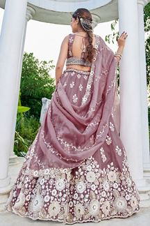 Picture of  Marvelous Organza Designer Indo-Western Lehenga Choli for Engagement and Reception