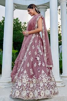 Picture of  Marvelous Organza Designer Indo-Western Lehenga Choli for Engagement and Reception