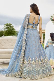 Picture of  Irresistible Satin Silk Designer Indo-Western Lehenga Choli for Engagement and Reception