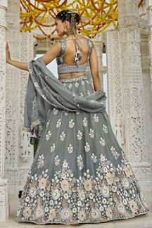 Picture of  Charming Organza Designer Indo-Western Lehenga Choli for Engagement and Reception