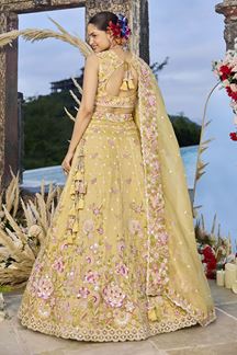 Picture of  Lovely Organza Designer Indo-Western Lehenga Choli for Haldi, Engagement, and Reception