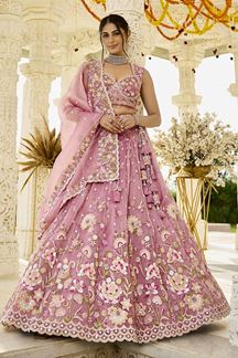 Picture of   Delightful Organza Designer Indo-Western Lehenga Choli for Engagement and Reception
