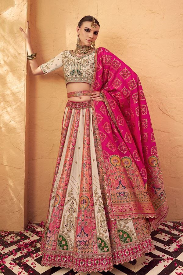 Picture of  Exuberant Premium Banarasi Silk Designer Bridal Lehenga Choli for Wedding and Reception