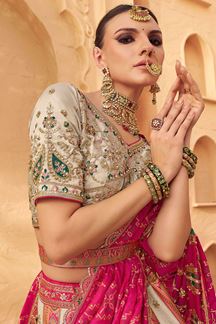 Picture of  Exuberant Premium Banarasi Silk Designer Bridal Lehenga Choli for Wedding and Reception