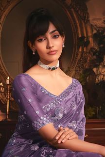 Picture of  Flawless Tissue Organza Silk Designer Saree for Engagement, Wedding, and Reception