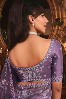 Picture of  Flawless Tissue Organza Silk Designer Saree for Engagement, Wedding, and Reception