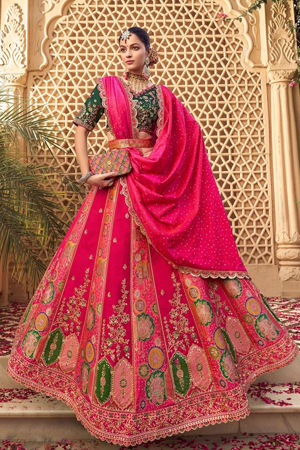 Picture of  Breathtaking Premium Banarasi Silk Designer Bridal Lehenga Choli for Wedding and Reception