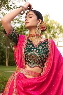 Picture of  Breathtaking Premium Banarasi Silk Designer Bridal Lehenga Choli for Wedding and Reception