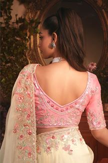 Picture of  Divine Tissue Organza Silk Designer Saree for Engagement and Reception