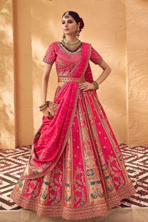 Picture of  Captivating Premium Banarasi Silk Designer Bridal Lehenga Choli for Wedding and Reception