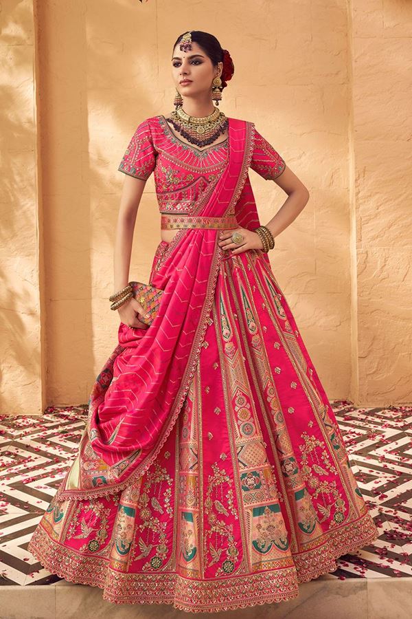 Picture of  Captivating Premium Banarasi Silk Designer Bridal Lehenga Choli for Wedding and Reception