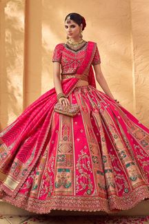 Picture of  Captivating Premium Banarasi Silk Designer Bridal Lehenga Choli for Wedding and Reception