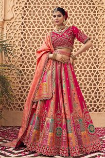 Picture of  Outstanding Premium Banarasi Silk Designer Bridal Lehenga Choli for Wedding and Reception
