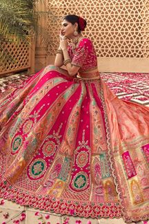 Picture of  Outstanding Premium Banarasi Silk Designer Bridal Lehenga Choli for Wedding and Reception